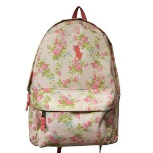 Polo Ralph Lauren Kids Backpack Pink Floral Logo School Camp Adjustable Roomy